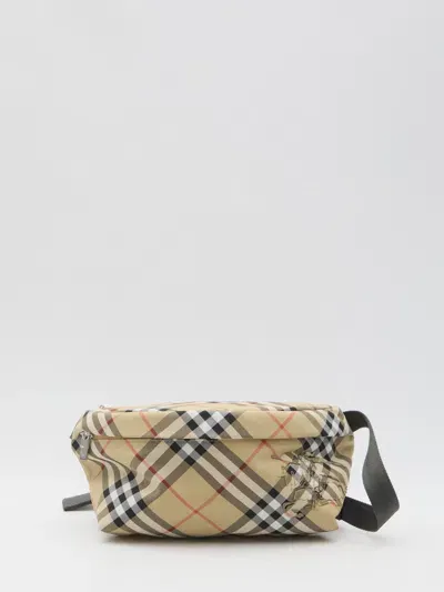 Burberry Check Belt Bag In Beige