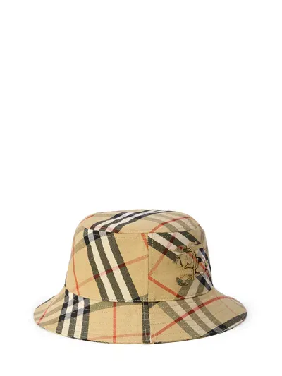 Burberry Check Bucket Hat In Beige