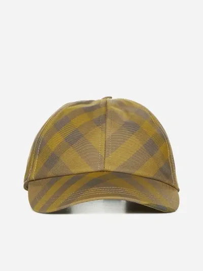 Burberry Check Baseball Cap In Cedar