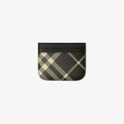 Burberry Check Card Case In Black/calico