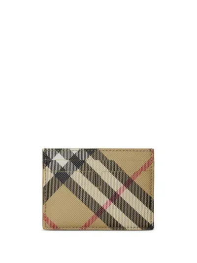 Burberry "check" Card Holder In Brown