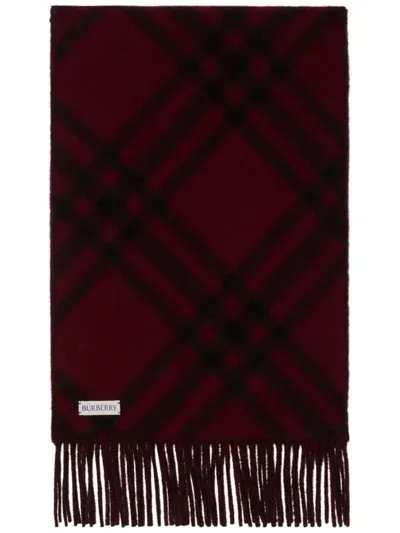 Burberry Check Cashmere Scarf In 黑色