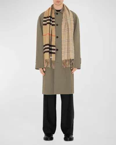 Burberry Check Cashmere Scarf In Neutral