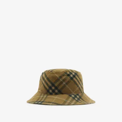 Burberry Check Cotton Bucket Hat In Camp