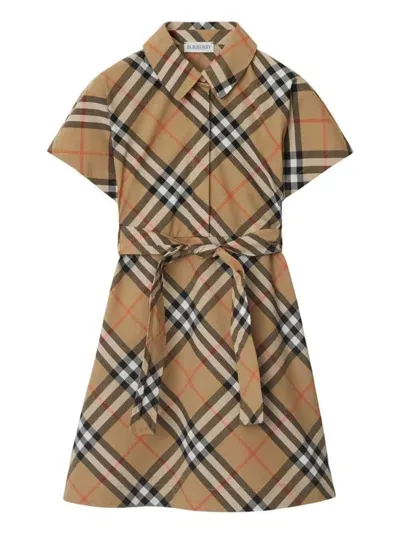 Burberry Kids' Vintage Check-pattern Dress In White