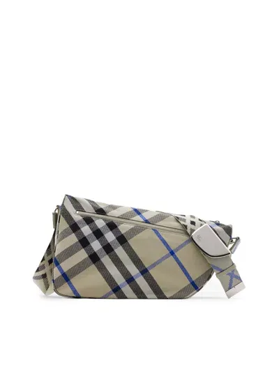 Burberry Check Crossbody Bag In Grey