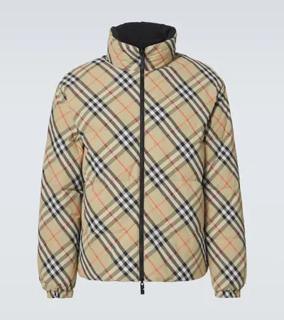 Burberry Reversible Nylon Down Jacket In Multicolor