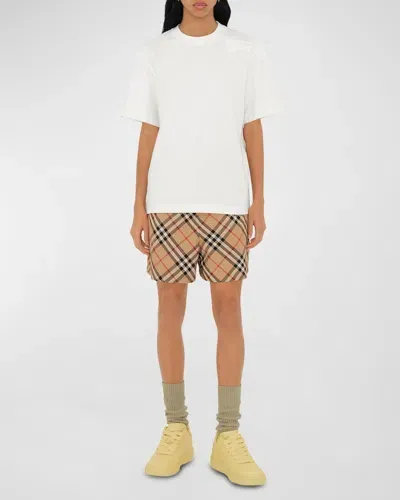 Burberry Ekd Vintage Check-print Shorts In Sand Check