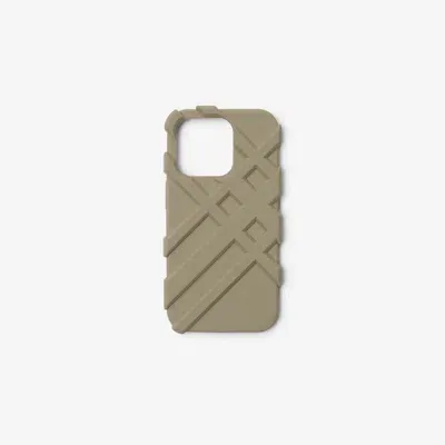 Burberry Check Iphone 15 Pro Case In Hunter