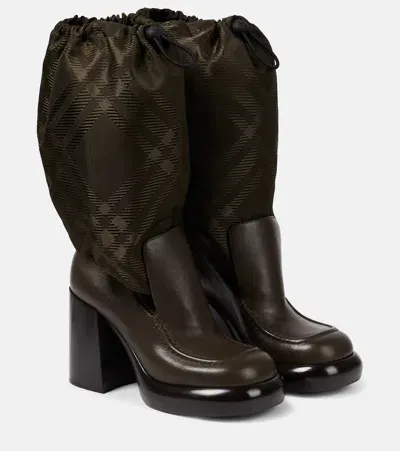 Burberry Check Knee-high Boots In Multicoloured