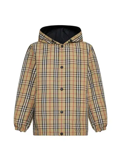 Burberry Check Nylon Reversible Jacket In Multi