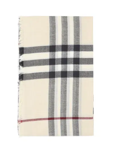 Burberry Check Printed Frayed In Multi