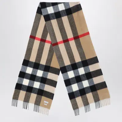 Burberry Check Scarf In Beige