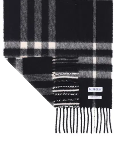 Burberry Check Scarf In Black/calico