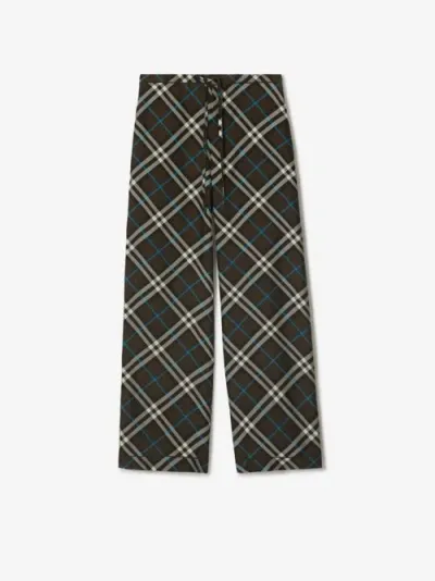 Burberry Check Silk Pyjama Trousers In Snug