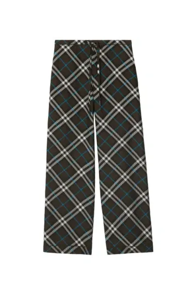 Burberry Check Silk Pyjama Trousers In Snug