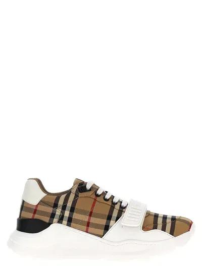 Burberry Check Sneakers In Brown