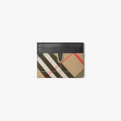 Burberry Check Snip Card Case In Sand