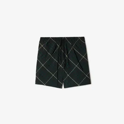 Burberry Check Swim Shorts In Jungle