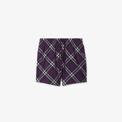 Burberry Check Swim Shorts In Pansy