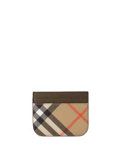 Burberry Check Wallets & Card Holders In Beige