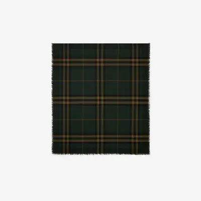 Burberry Check Wool Scarf In Shadow