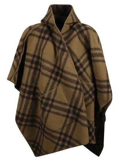 Burberry Check Wrap Poncho In Camp