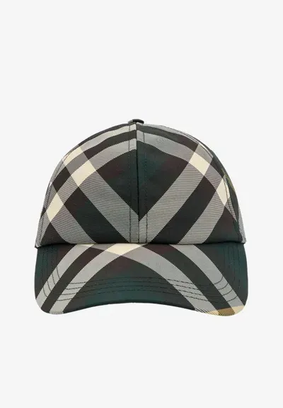 Burberry Green Check Baseball Cap