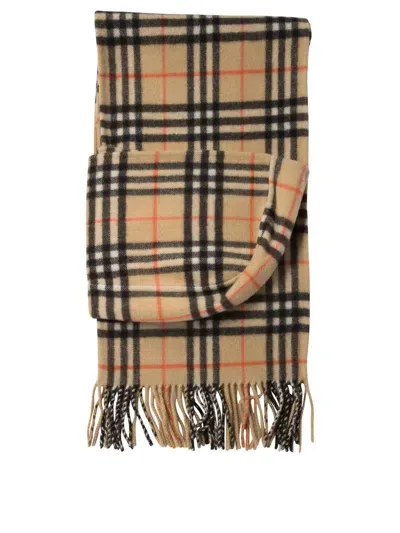 Burberry Checked Hooded Fringed In Multi