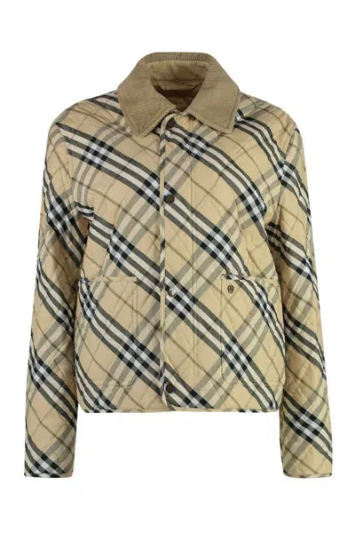 Burberry Checked Jacket In Green