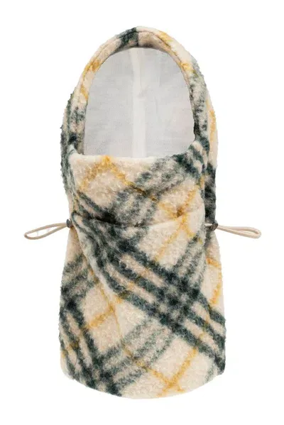 Burberry Checkered Drawstring Hood In Green