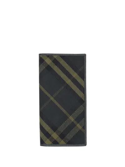 Burberry Checkered Wallet In Black