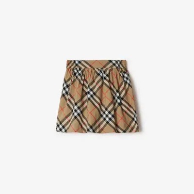 Burberry Kids'  Childrens Check Cotton Skirt In Sand