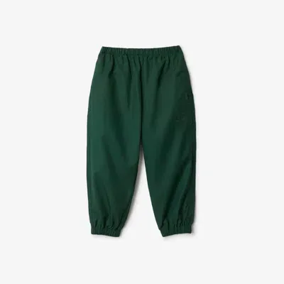 Burberry Kids'  Childrens Cotton Blend Jogging Pants In Dark Moss