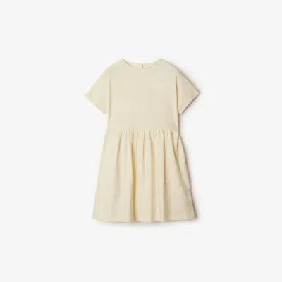 Burberry Kids'  Childrens Ekd Cotton Dress In Cream