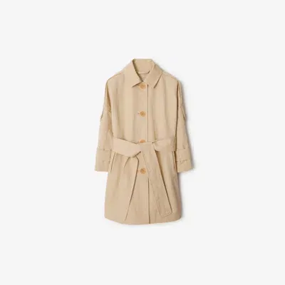 Burberry Kids'  Childrens Nylon Cotton Car Coat In Pale Stone