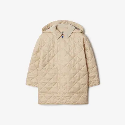 Burberry Kids'  Childrens Quilted Coat In Pale Stone