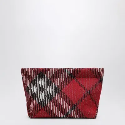 Burberry Clutch Bag With Check Pattern In Red