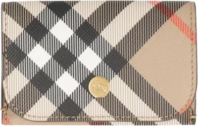 Burberry Coated Canvas Wallet In Beige