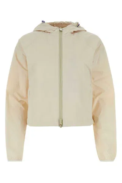 Burberry Cotton Zip Hoodie In Beige