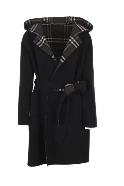 Burberry Coats In Black