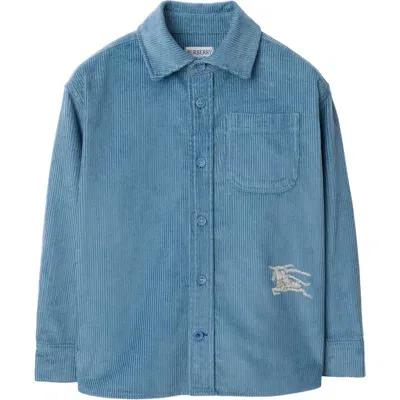 Burberry Kids'  Corduroy Shirt In Alloy Blue