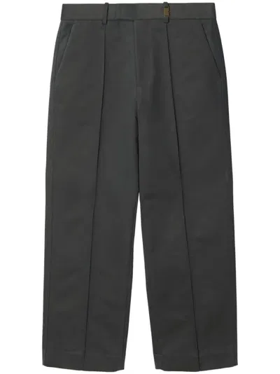 Burberry Cotton-blend Tailored Trousers In Cinder