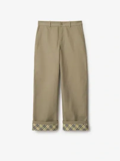 Burberry Cotton Loose-fit Trousers In Oyster