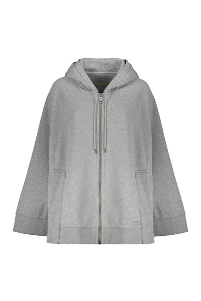 Burberry Cotton Hoodie In Grey