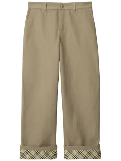 Burberry Cotton Loose-fit Trousers In Beige