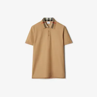 Burberry Cotton Polo Shirt In Beige