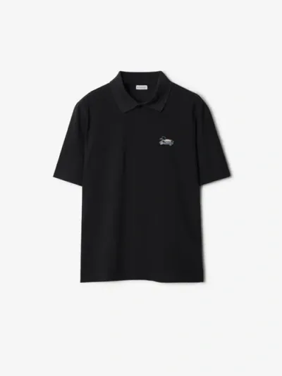 Burberry Cotton Polo Shirt In Black