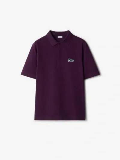 Burberry Cotton Polo Shirt In Pansy