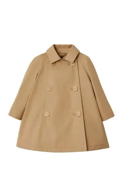 Burberry Babies' Double-breasted Cotton Coat In Brown